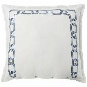 ROSE TREE Ardenelle White Blue EURO Shams Set of 2 NEW in Packaging Reversible